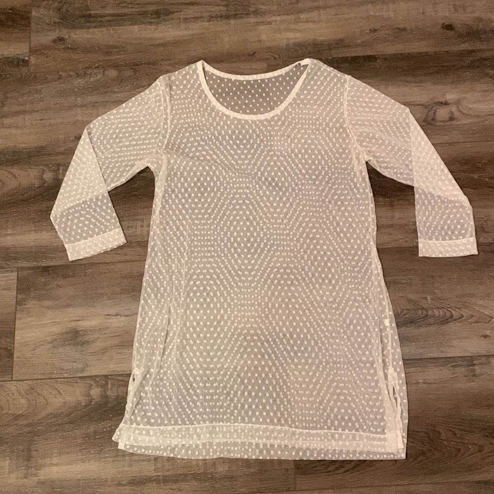 Island Passage sheer polka dot swimsuit coverup
